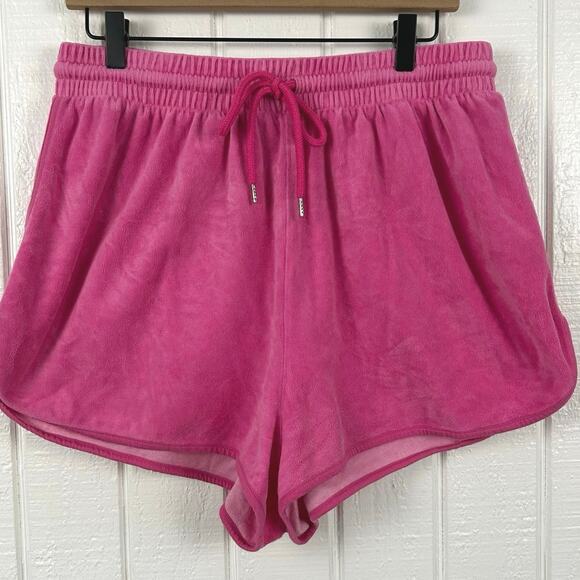 Forever21 Women Velour Rhinestone Bling Bootie Shorts Lounge Casual Pink Size 0X - Picture 3 of 5